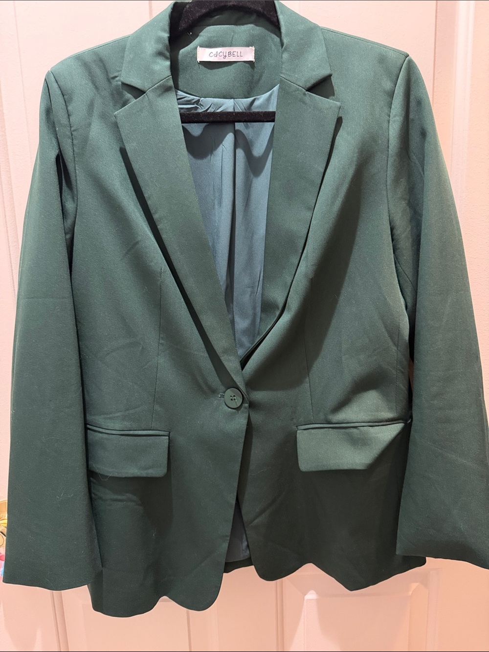 Women’s Forest Green Single-Button Blazer